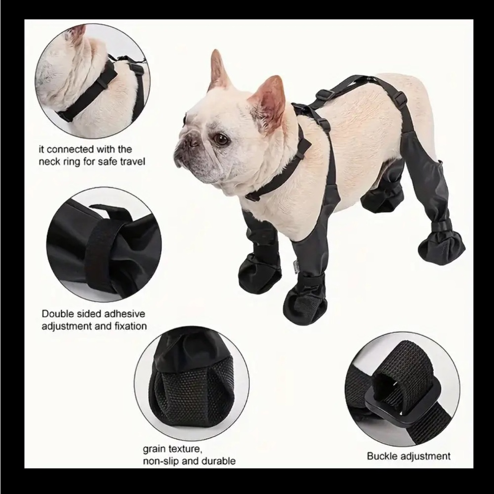 Adjustable Waterproof Dog Boots size Small
